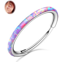 G23 Titanium Opal Nose Hoops 16G 18G 20G