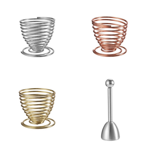 Stainless Steel Egg Opener Set with 3 Holders
