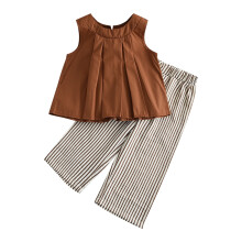 Toddler Girl 2-Piece Outfit Set Sleeveless Top and Wide Leg