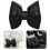 Bow-Shaped Decorative Pillow Black Lace Ruffle 1