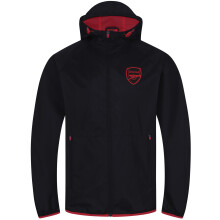 Arsenal FC Official Mens Shower Jacket Windbreaker Peaked Hood Black Large