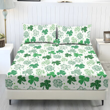 Shamrock Clover Dot Sheets Set King 3-Piece Cooling
