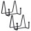 Unbranded plate display stand black 2 pcs 4