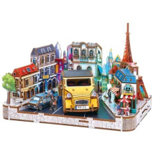 Bücherwinkel - DIY-Kit zum Bau eines 3D-Modells Buchstütze - Pariser Landschaft Nookland - 25 x 21 x 25 cm