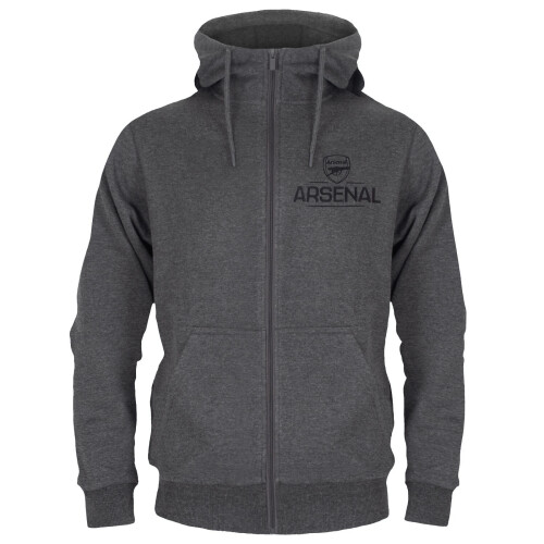 Arsenal FC Official Football Gift Mens Fleece Zip Hoody Grey Large