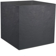 Blumentopf Quadrat 50 cm - EDA - Volcania - 57 L - Innen/Außen - Stein-Dekor - 49,5 x 49,5 x H. 49,5 cm - Anthrazitgrau