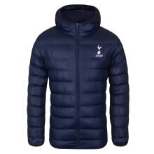 Tottenham Hotspur FC Official Mens Quilted Hooded Winter Jacket Navy Med.