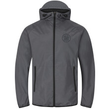 Celtic FC Official Mens Shower Jacket Windbreaker Peaked Hood Grey Medium