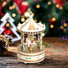 Christmas Ornament Cottage Garden Rotating Wooden Figurine