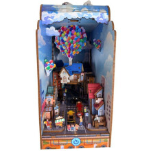 Bücherwinkel - DIY-Kit zum Bau eines 3D-Modells Buchstütze - Fliegendes Haus Nookland - 10 x 19 x 24 cm