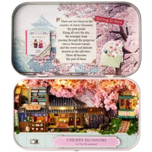 Bücherregal - DIY-Kit zum Bau eines 3D-Modells Buchstütze - Sakura Box Creanook - 14 x 16 x 2,5 cm