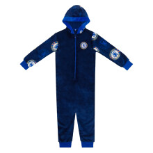 Chelsea Official Football Gift Kids Fleece Hooded All-In-One Navy 8-9 Years