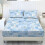 Comfort Queen Sheet Set Blue Floral Patchwork 3-Pc 1