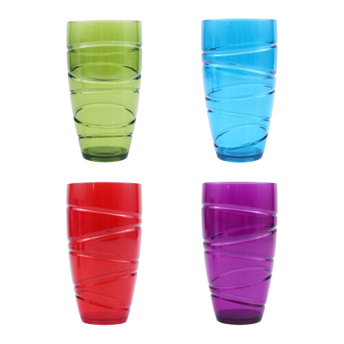 Reusable Plastic Water Cups Food Grade 4pcs
