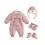 Winter snowsuit romper for infants 12-18 months pink 1