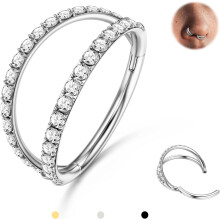 Titanium Hoop Nose Ring 16G 18G 20G CZ Cartilage Earring