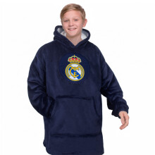 Real Madrid Kids Oversized Hoodie Blanket Official Football Navy 10-14 Yrs