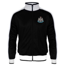 Newcastle United FC Official Mens Retro Track Top Jacket Black White XL