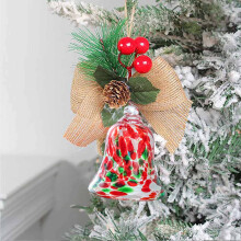 Christmas Bell Glass Pendant Transparent Crystal Chime 1