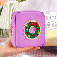 Preppy Patch Makeup Bag Waterproof Nylon 1 Pack