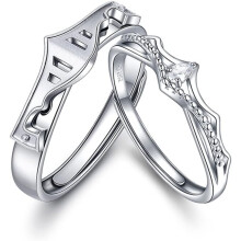 Princess and Knight Matching Ring Set S925 Sterling Silver
