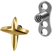 Cross Dermal Anchor Tops & Base 14G G23 Titanium 1 Pc
