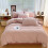 Bedding Set Minimalist Striped 4-Piece Pink 1