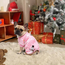 Dog Christmas Pajamas Santa Snow Pattern Warm Pet Jumpsuit