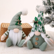 Christmas Gnome Doll Handmade Plush Green Swedish Tomte