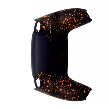 2X DIY Soft Touch Rear Bottom Shell for PS5 Joystick Game Controller Parts Non-Slip Back Housing Black Orange
