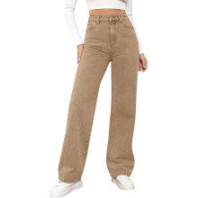 Women's High-Waisted Straight-Leg Jeans with Pockets