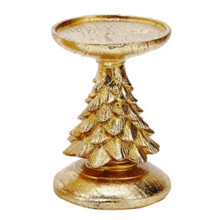 Retro Resin Christmas Tree Candlestick - Festive Decoration, Desktop Atmosphere, Vintage Candle Holder Stand C