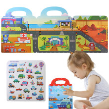 Jelly Waterproof Quiet Sticker Book for Ages 3, Foldable