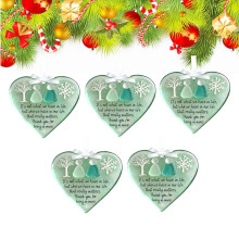Heart Sea Glass Friendship Ornament Christmas Tree Hanging