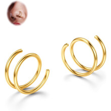 Softened 316L Stainless Steel Double Hoop Nose Ring 2 pcs
