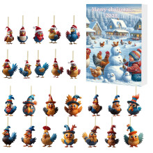 Christmas Advent Calendar Chicken Theme 24 Days