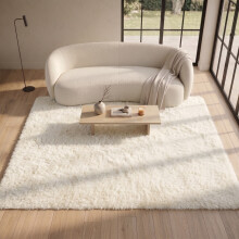 (Cream) Large Rugs Soft Fluffy Carpet Non-Slip Shaggy Rug