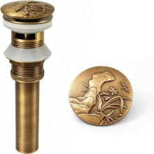 Universal Bathroom Sink Drain Strainer, - Sink Drain with Overflow, Solid Brass Vessel Sink Drain Assembly