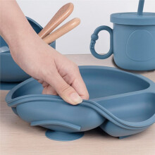 Silicone Baby Feeding Set, Weaning Supplies for 6+ Months Green