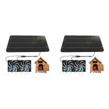 2X Solar Panel Fan Kit, 10W 12V Solar Fan for Greenhouse, Solar Panel Powered Dual Fan with 31.5Inch Cable, for Sheds