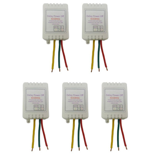 5X 1-480Min Timer Adjustable Disconnect Delay Controller AC110V 220V Power- Delay OFF Relay  7A Voltage Output B