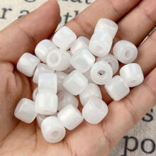 Resin Beads Large Hole 100 Pcs White Assorted Spacer