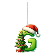 Acrylic Christmas Tree Pendant Ornament 3.15 inch Green