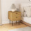 Bedside Table with 2 Drawers and Steel Legs - Oak 4