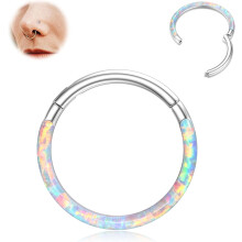 G23 Titanium Opal Nose Hoops 16G 18G 20G