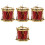 Miniature Drum Model Decoration Red PP Material 4 pcs 8