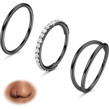 Nose Hoops 316L Surgical Steel 3 Pcs 14G-20G 7-10mm