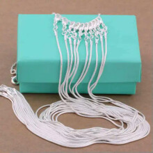 Sterling Silver Snake Chain Necklace 1mm 20inch 10pcs