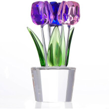 Crystal Tulip Figurine with Vase 1 Piece