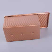 Baking Pullman Loaf Pan with Cover,Bread Pan with Lid,Nonstick Rectangle Corrugated Toast Box for Oven, Dough Cavity